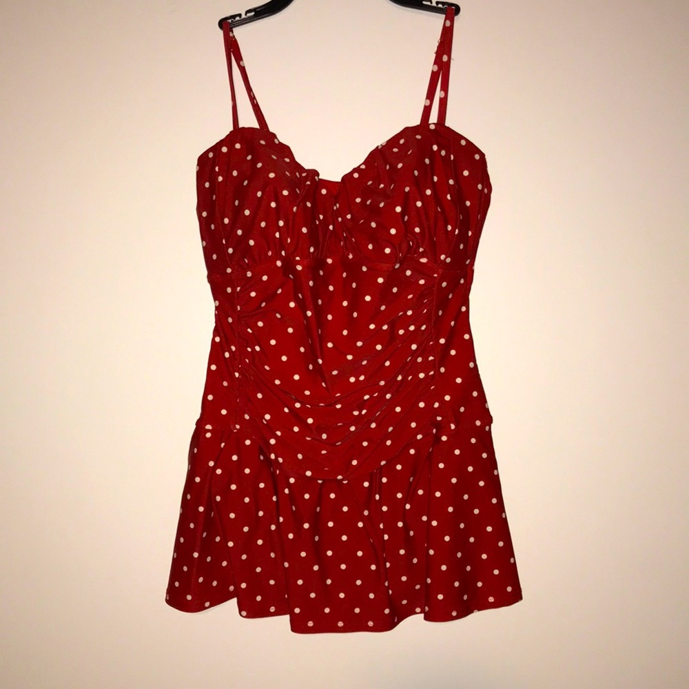 Tropical Escape Red One Piece Polka Dot Swimsuit